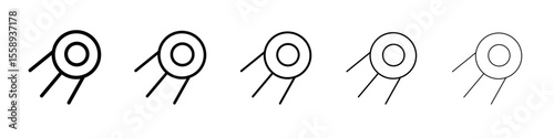 Linear sputnik icon vector thin outline style sign
