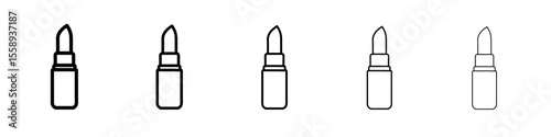 lipstick icon vector thin outline style sign