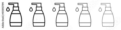 liquid soap icon vector thin outline style sign