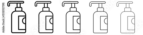 liquid soap icon vector thin outline style sign