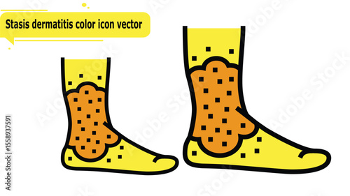 Stasis dermatitis color icon vector