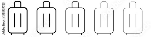 Luggage Icon Single vector thin outline style sign
