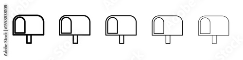 mail box icon vector thin outline style sign