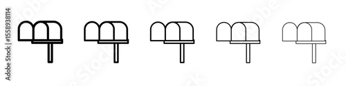 mail box icon vector thin outline style sign