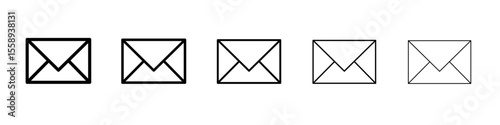 mail icon vector thin outline style sign