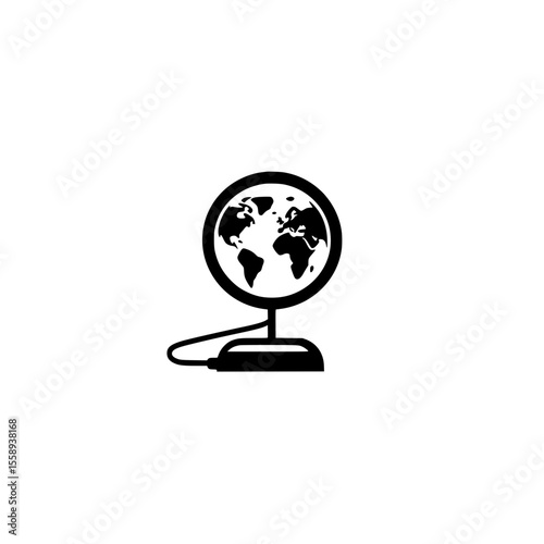 Globe icon in flat vector style for world map global connection and geography