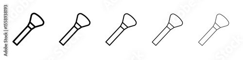 makeup brush icon vector thin outline style sign