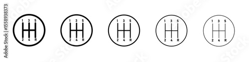 manual gear icon vector thin outline style sign
