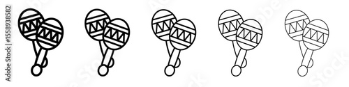 maracas icon vector thin outline style sign