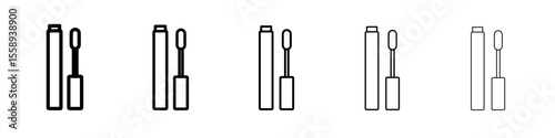 Mascara brush icon vector thin outline style sign