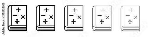 Maths book icon vector thin outline style sign