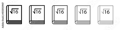 maths book icon vector thin outline style sign