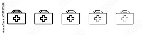 med kit icon vector thin outline style sign