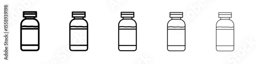 medical vial icon vector thin outline style sign