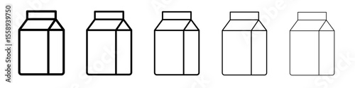 milk carton icon vector thin outline style sign