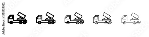 missile launcher icon vector thin outline style sign
