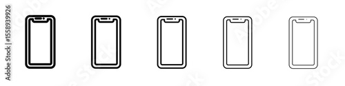 mobile icon vector thin outline style sign