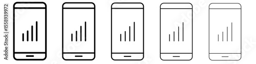 mobile network icon vector thin outline style sign