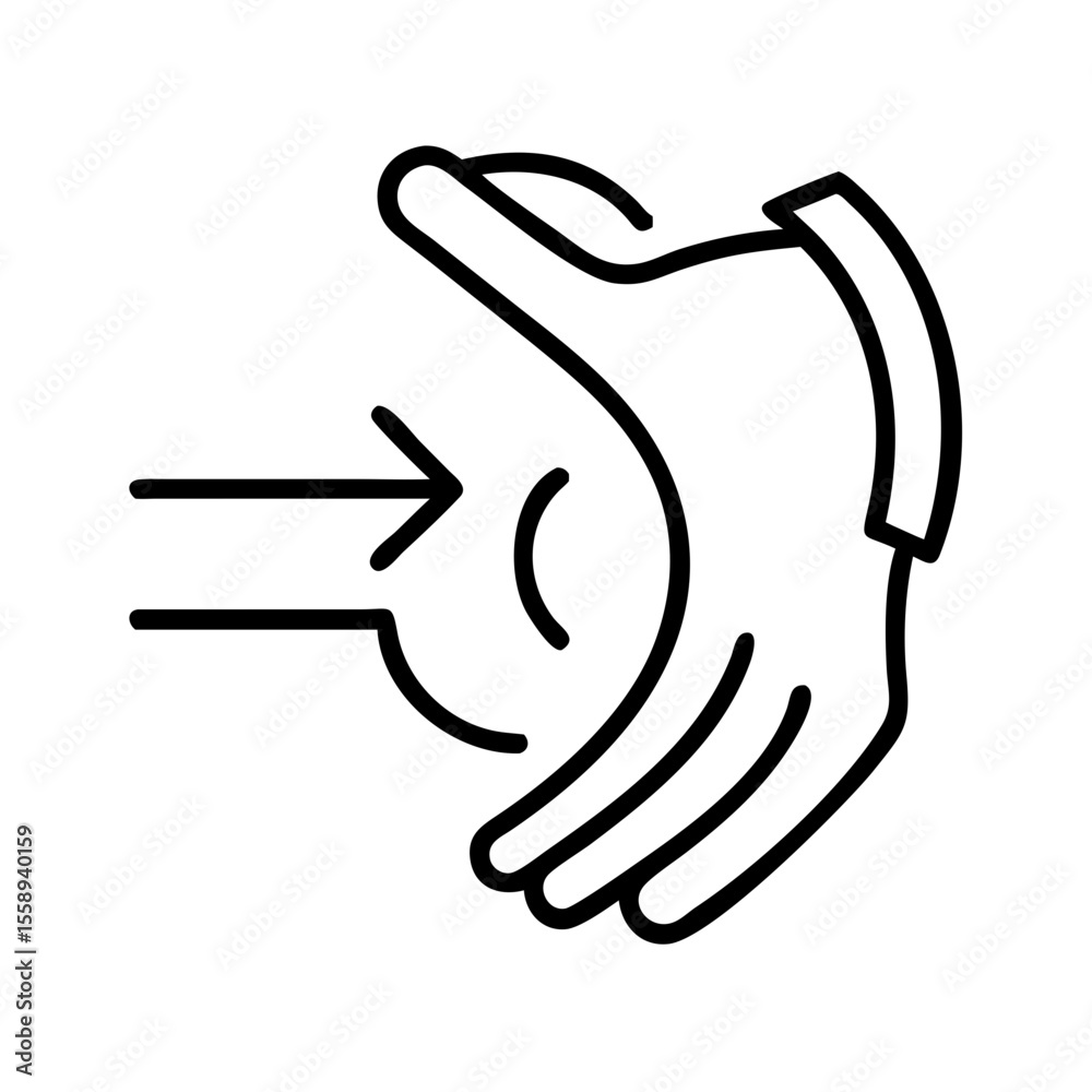 Obraz premium Line drawing of two hands creating a welcoming gesture 