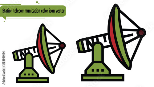 Station telecommunication color icon vector