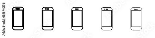 Mobile Icon Single vector thin outline style sign