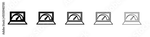 Network speed test icon vector thin outline style sign