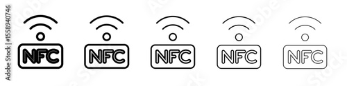 NFC Icon Single vector thin outline style sign