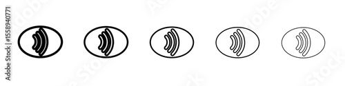 NFC wireless payment icon vector thin outline style sign