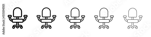 office chair icon vector thin outline style sign