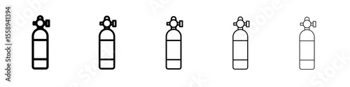 oxygen cylinder icon vector thin outline style sign
