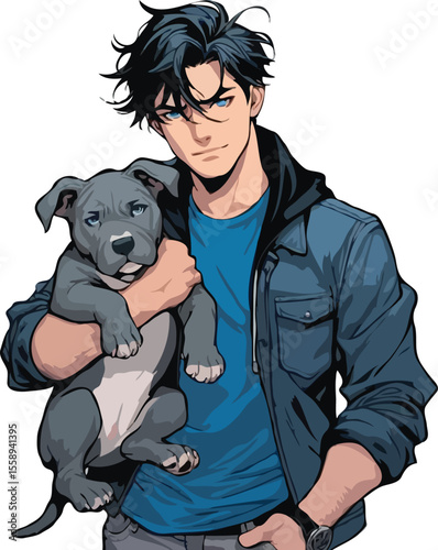man and dog love