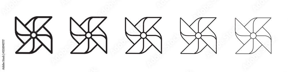 paper Windmill icon vector thin outline style sign paper Windmill icon vector thin outline style sign