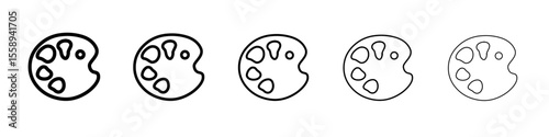 painting palette icon vector thin outline style sign