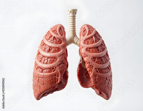 Detailed Anatomical Model of Human Lungs 3D Rendered Illustration