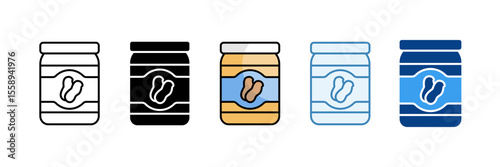 Peanut Butter  Icon Set Multiple Style Collection