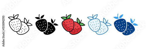Strawberry  Icon Set Multiple Style Collection