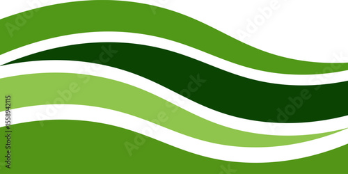 Abstract green wave background, Vector green line background curve element with white space for text and message design, overlapping layers.