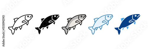 Salmon  Icon Set Multiple Style Collection