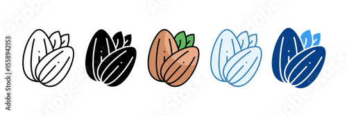 Almond  Icon Set Multiple Style Collection