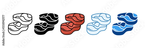 Meat  Icon Set Multiple Style Collection