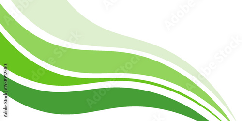 Abstract White and Green wave wide background banner