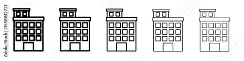 Penthouse icon vector thin outline style sign