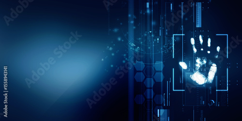 2d illustration Abstract futuristic electronic circuit technology background
