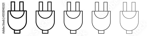 plug icon vector thin outline style sign