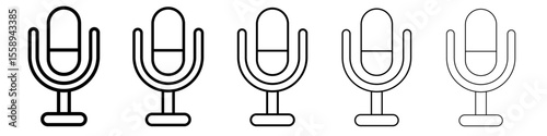 podcast icon vector thin outline style sign