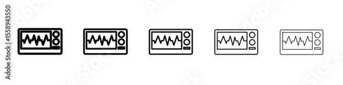 portable cardiogram icon vector thin outline style sign