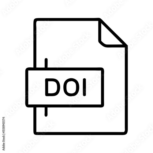 Document with DOI label indicating digital object identifier  