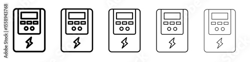 power supply icon vector thin outline style sign