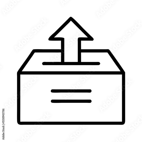 Voting box with an upward arrow for ballots submission  