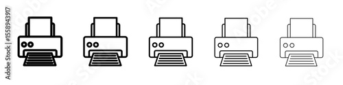 printer icon vector thin outline style sign